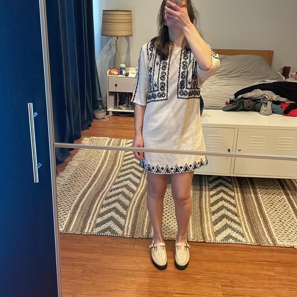 Embroidered mini dress